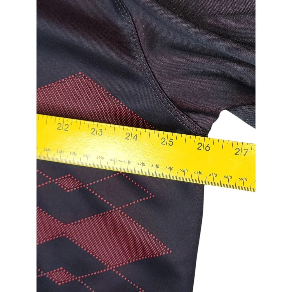 Nike Golf Polo Shirt Mens XXL Geometric Pattern‎ Black / Burgundy Active Dri-Fit